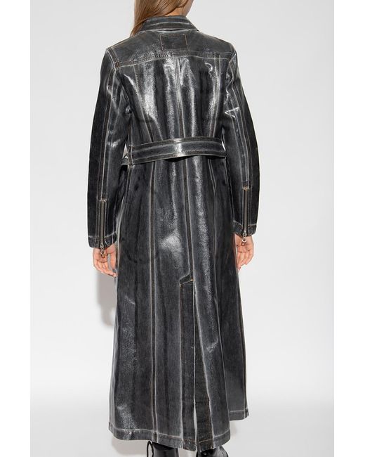 DIESEL Gray De-Flaminty-Z-Fsb Tied Waist Shirt Dress