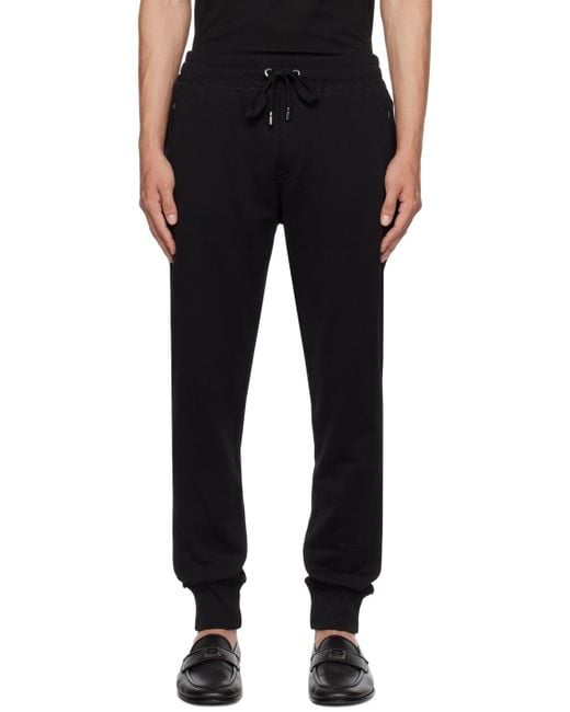 Dolce & Gabbana Black Logo Plaque Jersey Jogging Pants for men