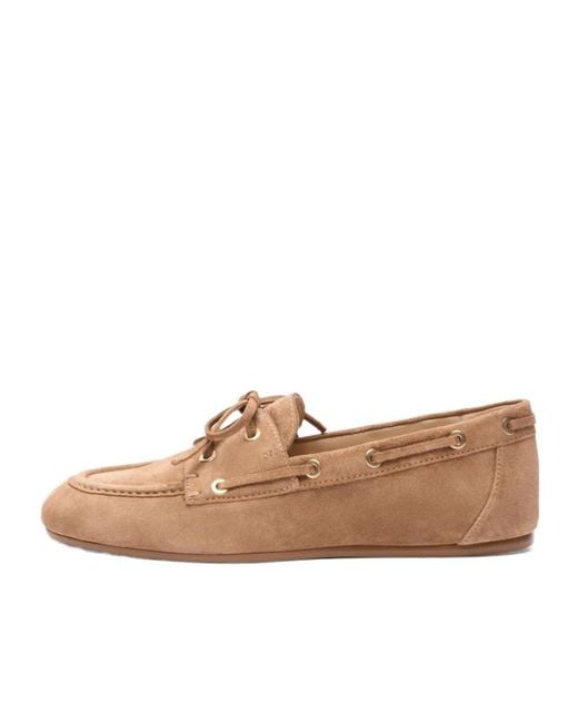 Stuart Weitzman Brown Round-Toe Loafers