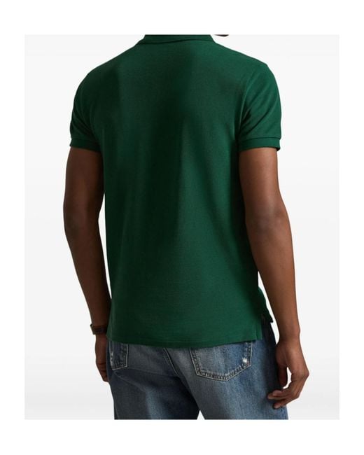 Polo Ralph Lauren Green Logo Embroidered Short-Sleeved Polo Shirt for men
