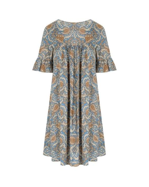 Weekend by Maxmara Gray Fuoco Floral Printed V-Neck Dress