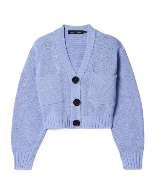 Proenza Schouler Blue Sofia Cropped Cardigan