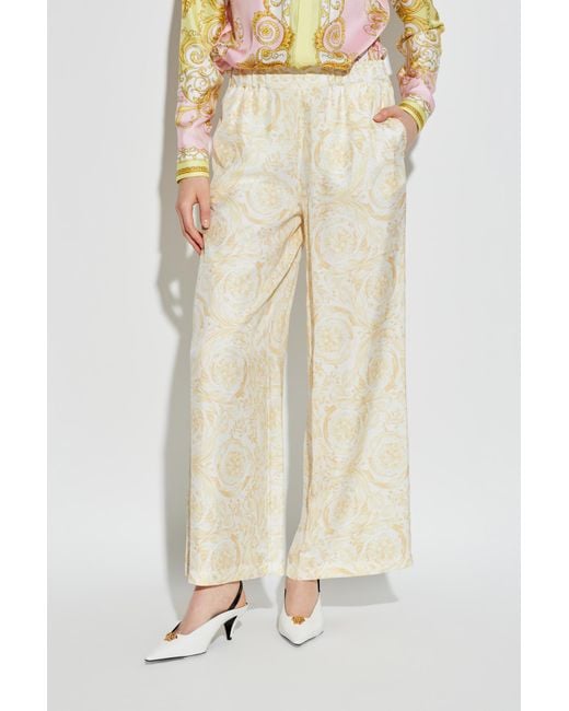 Versace White Pattern-Printed Trousers