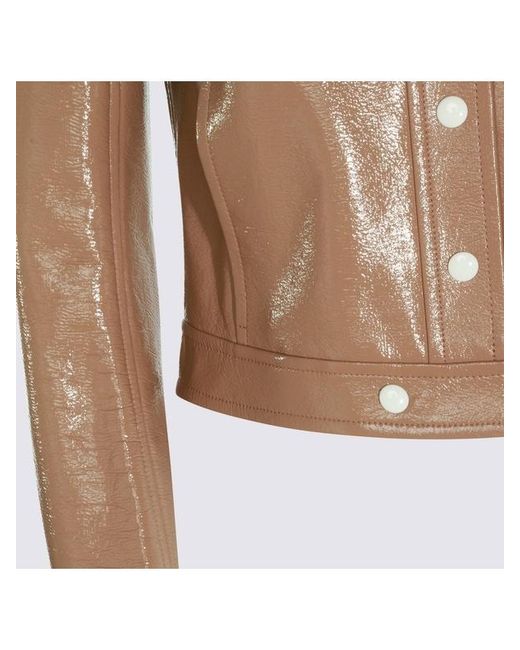 Courreges Brown Courrèges Vinyl Collared Button-Up Jacket
