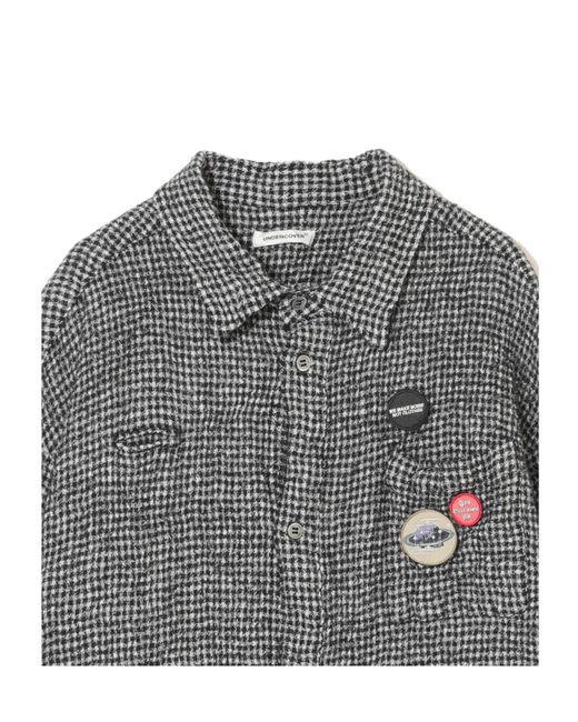 Undercover Gray Checked Wool Shirt for men