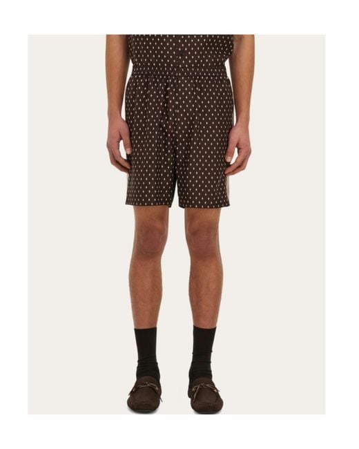Ferragamo Multicolor Ferragamo Geometric Print Bermuda Shorts for men
