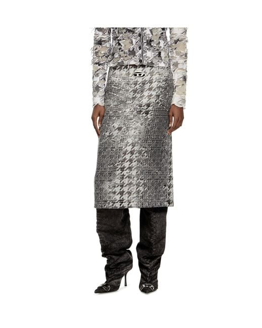 DIESEL Gray De-Rathian-Fsh Midi Skirt