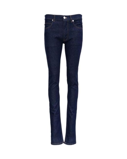 Versace Blue Logo Patch Straight-Leg Jeans for men