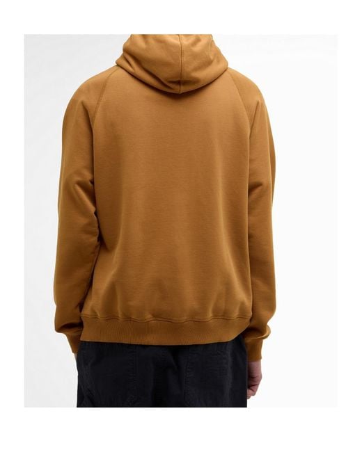 Barbour Brown X Noah Logo Embroidered Drawstring Hoodie for men