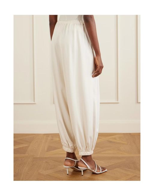 Frankie Shop White Elastic Waist Casual Pants