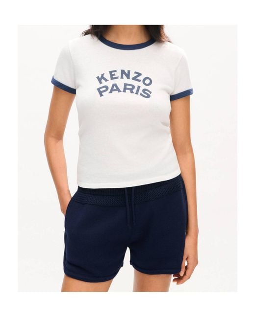 KENZO White Logo Printed Crewneck T-Shirt