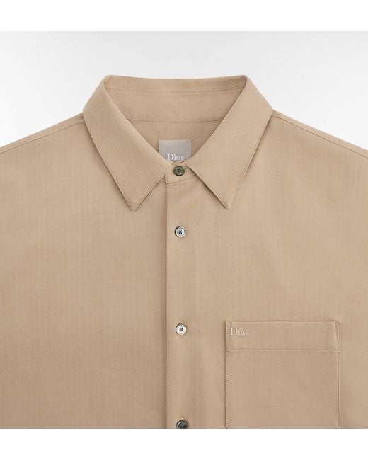 Dior Natural Shirt With Embroidery for men
