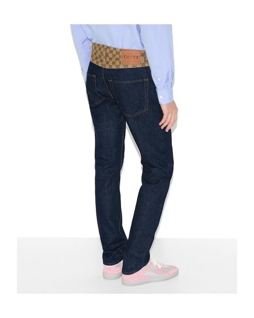 Gucci Blue Tapered Denim Pants for men