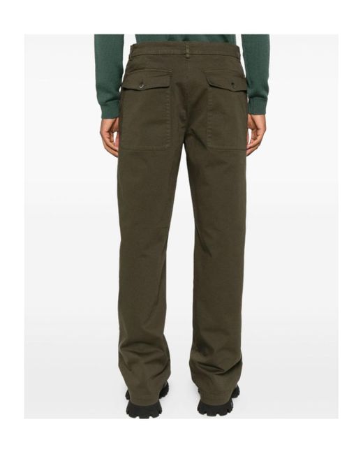 Barena Green Button And Zipper Casual Pants for men