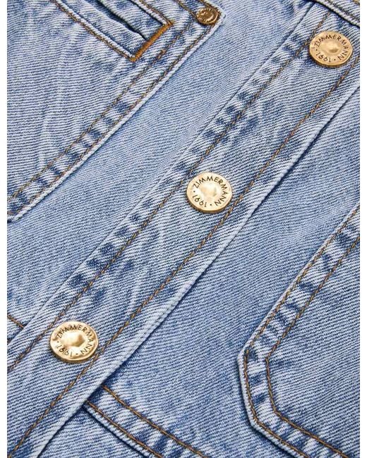 Zimmermann Blue Denim Midi Skirt