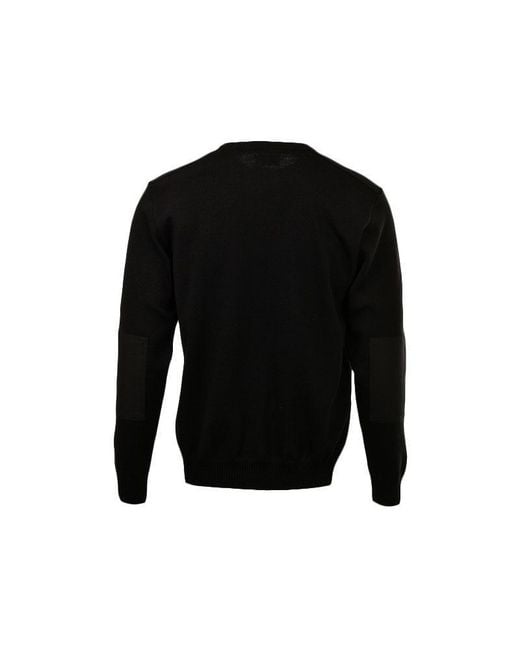 Paul & Shark Black Round-Neck Logo Pullover for men