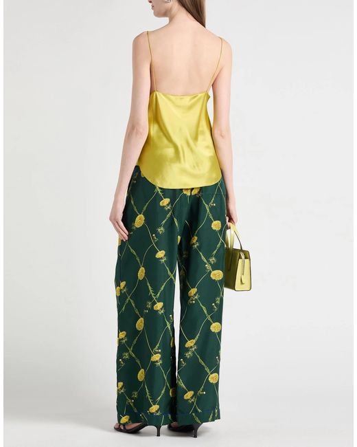 Burberry Green Floral Print High-Waist Sleep Pants