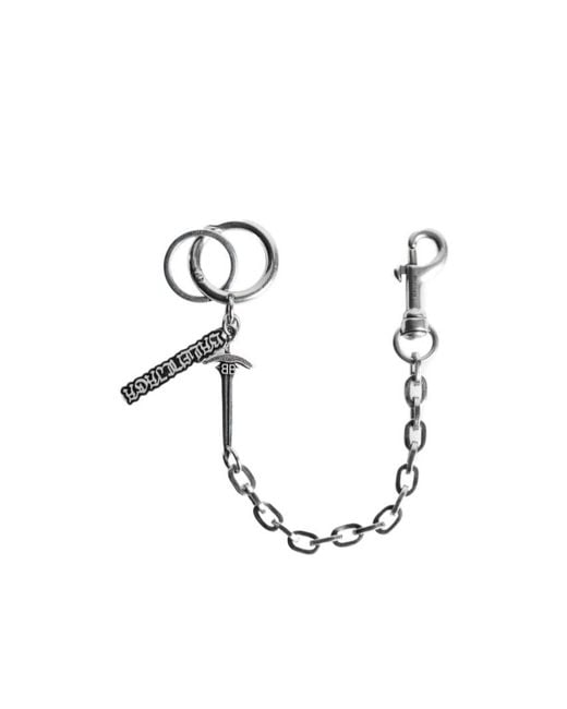 Balenciaga Metallic Goth Keychain for men