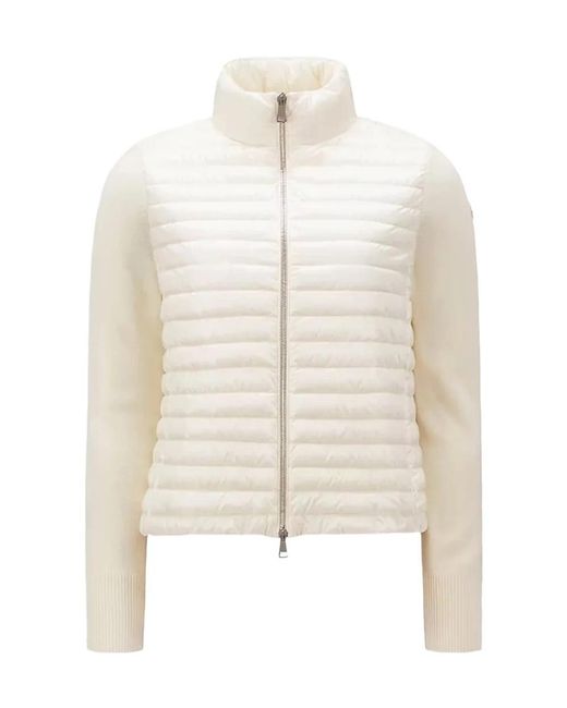 Moncler White Quilted Zipped Cardigan