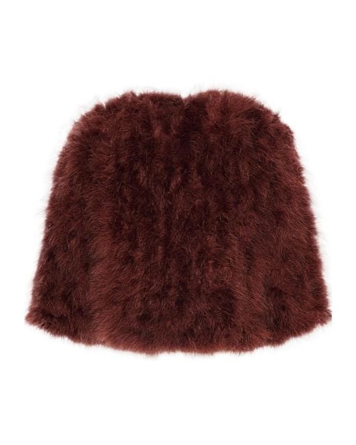 Yves Salomon Red Feather-Embellished Jacket