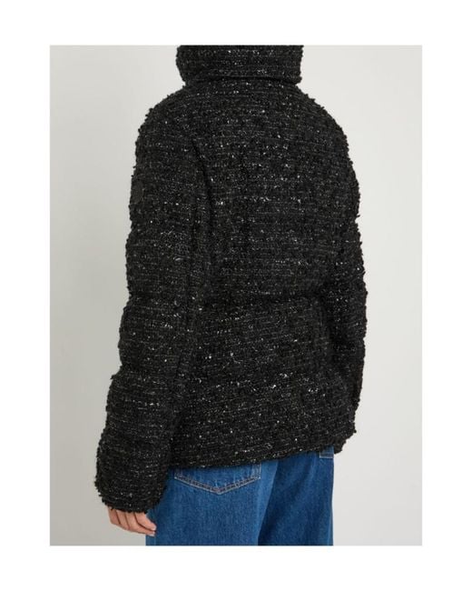 Moncler Black Urbel Padded Metallic-Tweed Jacket