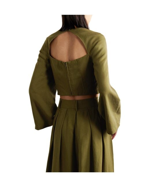Mara Hoffman Green Cropped Cut-Out Top
