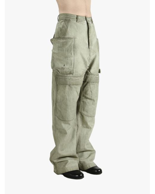 Rick Owens Gray Straight-Leg Cargo Pants for men