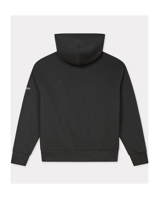 KENZO Black 'Boke Flower' Embroidered Zipped Hoodie for men