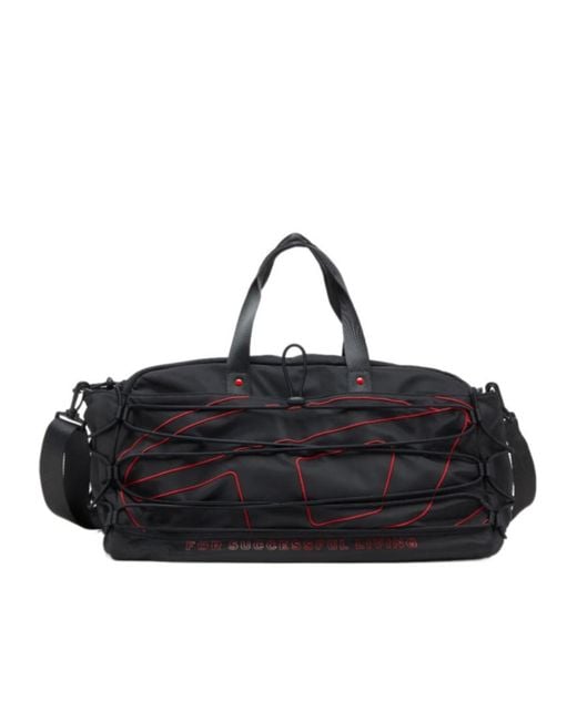 DIESEL Black Tech-D Drawstring-Detail Duffle Bag for men