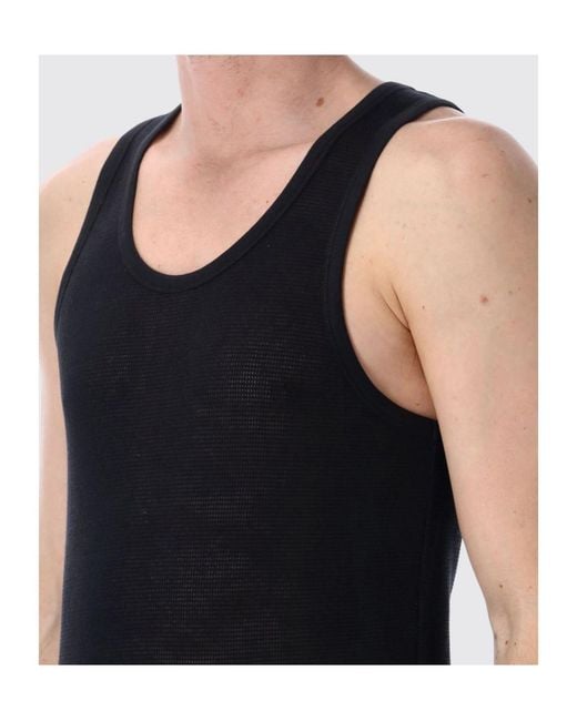 Tom Ford Black Perforated Tank Top for men