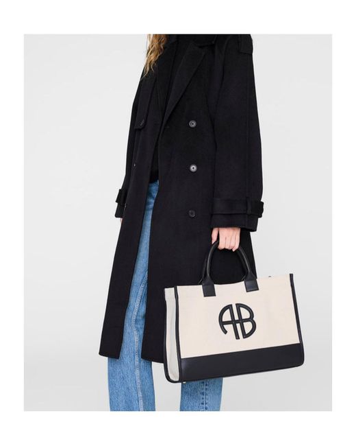 Anine Bing White Lara Logo Tote Bag