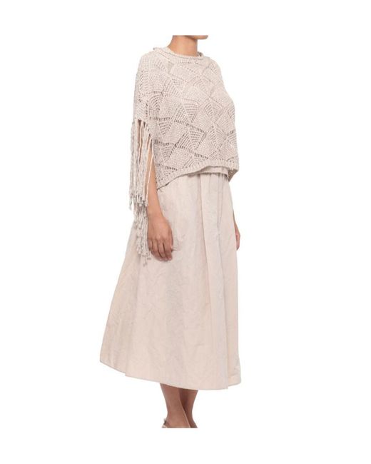 Antonelli White Brionia Fringed Knit Sweater