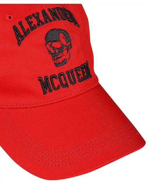 McQueen Red Logo Baseball Cap for men
