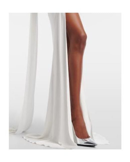 David Koma White Embellished Bustier Gown