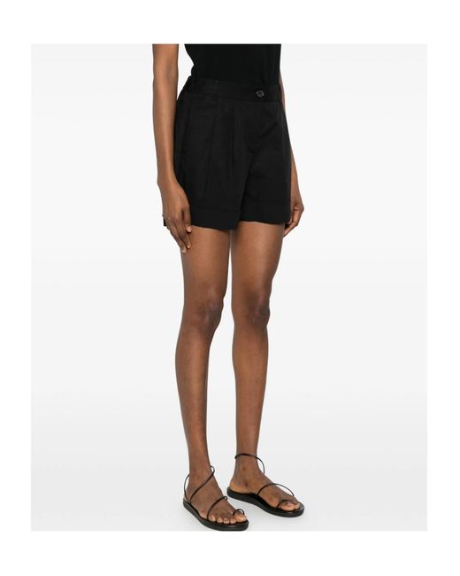 ERMANNO FIRENZE Black Pleated Tailored Shorts