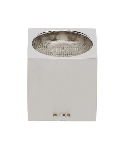 we11done Gray Logo Ring for men