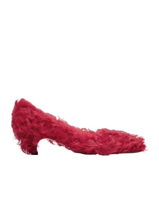 Undercover Red Furry High Heels