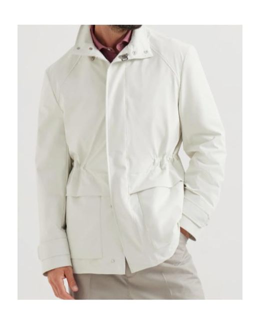 Brunello Cucinelli White Water-Resistant Field Jacket for men