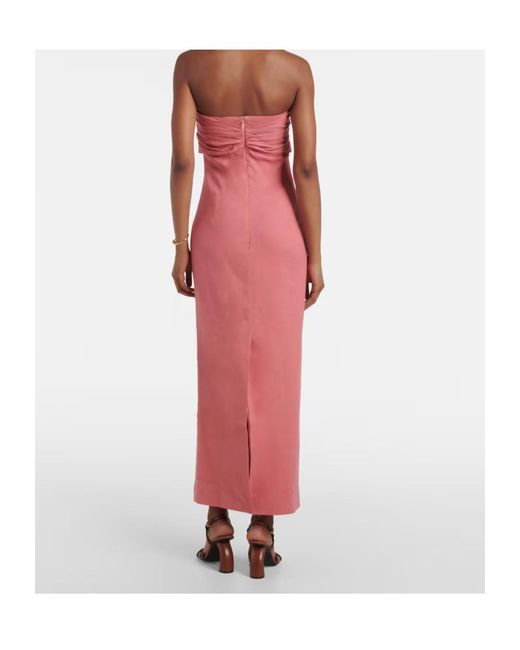 TOVE Pink Rahel Linen And Cotton-Blend Maxi Dress