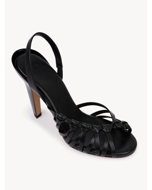 Chloé Metallic Chloé Estra Woven Heeled Sandals