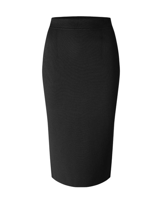 Tom Ford Black Solid Color Midi Skirt