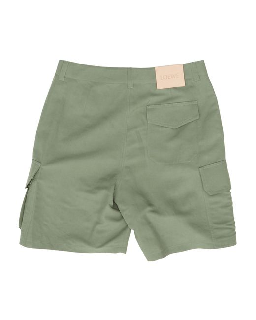 Loewe Green Logo Patch Cargo Shorts for men