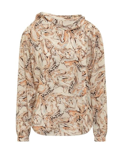 Isabel Marant Natural Abstract Cowl Neck Top