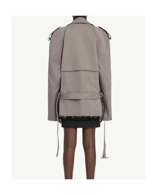 MM6 by Maison Margiela Brown Double-Breasted Belted Jacket