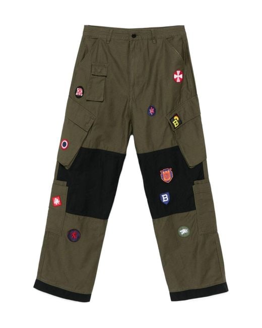 BBCICECREAM Gray Patch Embellished Cargo Pants for men
