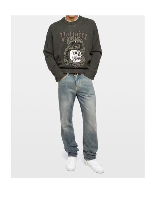 Zadig & Voltaire Green Marko Snake-Motif Sweater for men