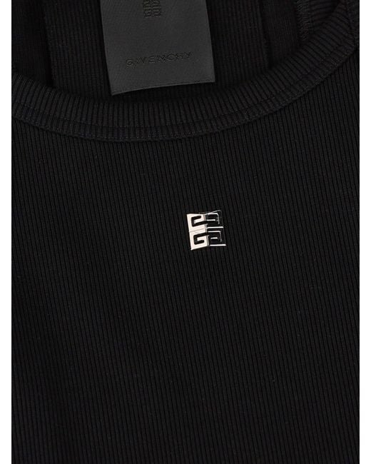 Givenchy Black 4G Plaque Cropped Tank Top