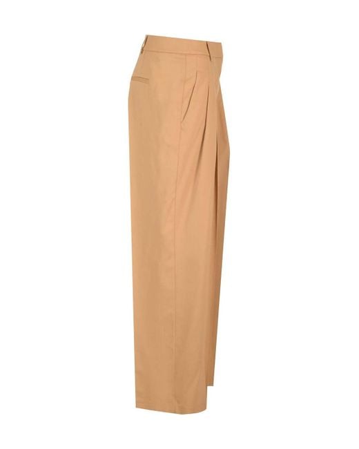 Forte_forte Natural Pleated Twill Pants