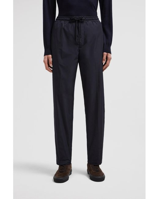 Moncler Blue Logo Patch Drawstring Trousers for men
