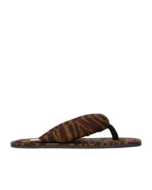 The Attico Brown Indie Zebra Print Flip-Flops